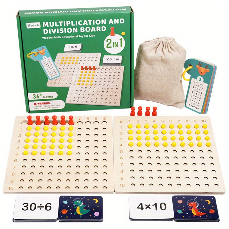 Wooden Multiplication and Division Board Math Aid for Kids
