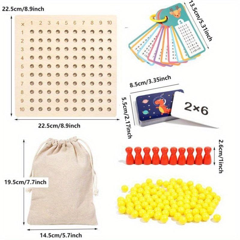 Wooden Multiplication and Division Board Math Aid for Kids