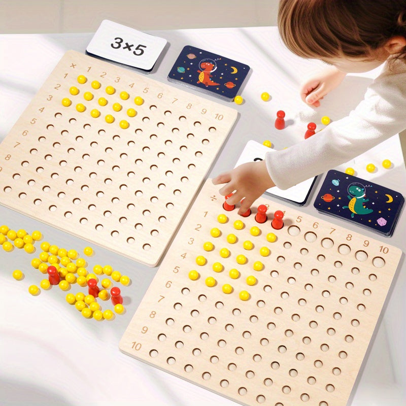 Wooden Multiplication and Division Board Math Aid for Kids