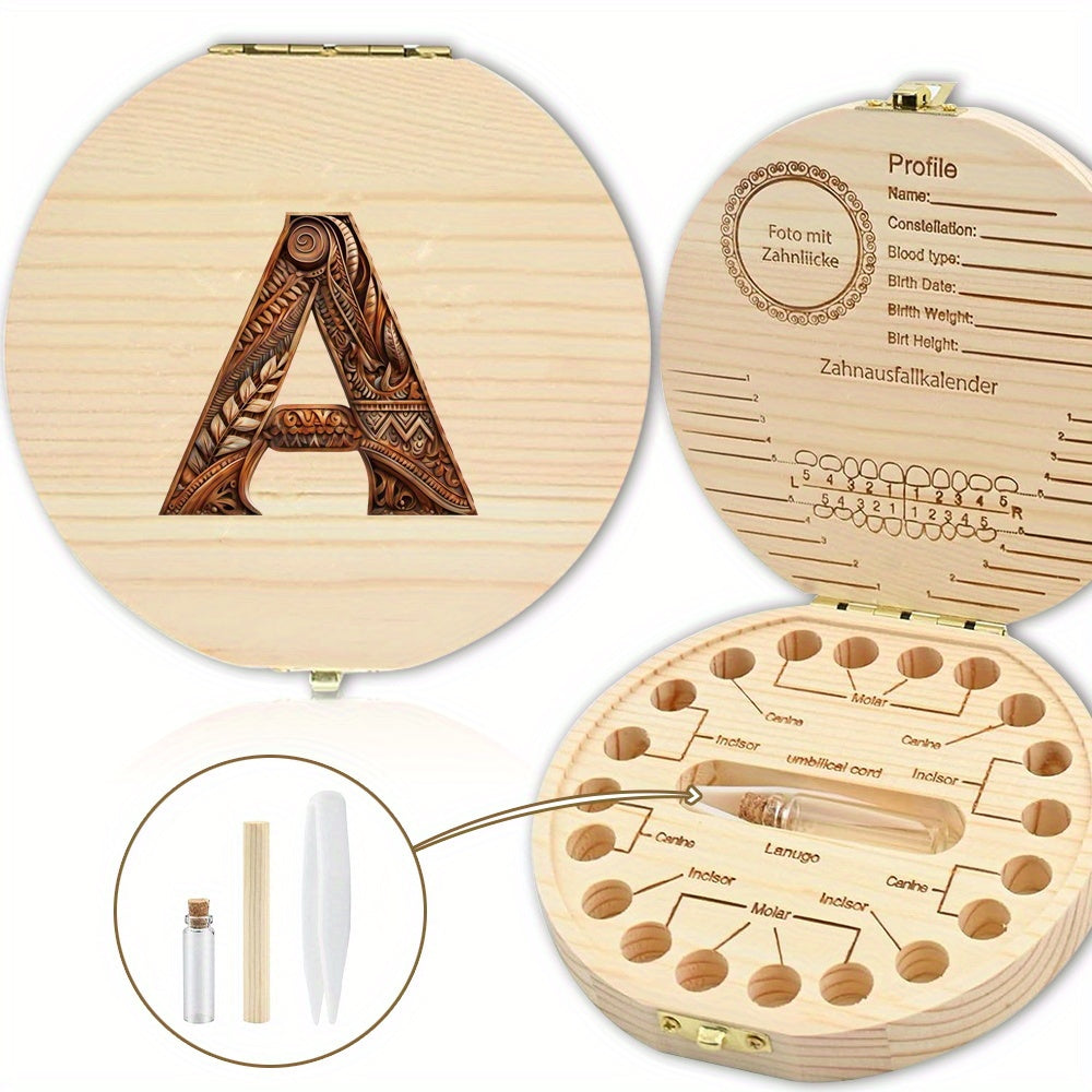 Personalized Wooden Tooth Keepsake Box for Memento Storage