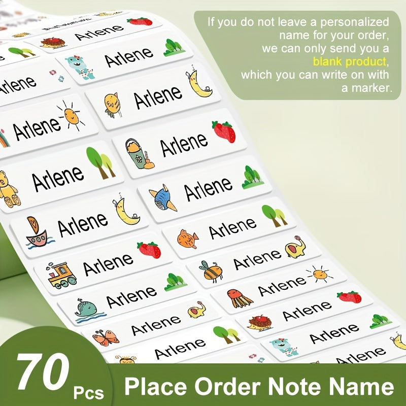 180pcs Personalized Custom Name Sticker Waterproof Label Transparent School