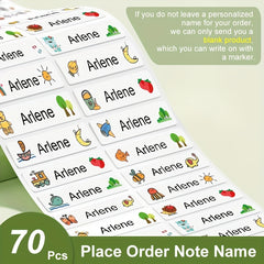 180pcs Personalized Custom Name Sticker Waterproof Label Transparent School