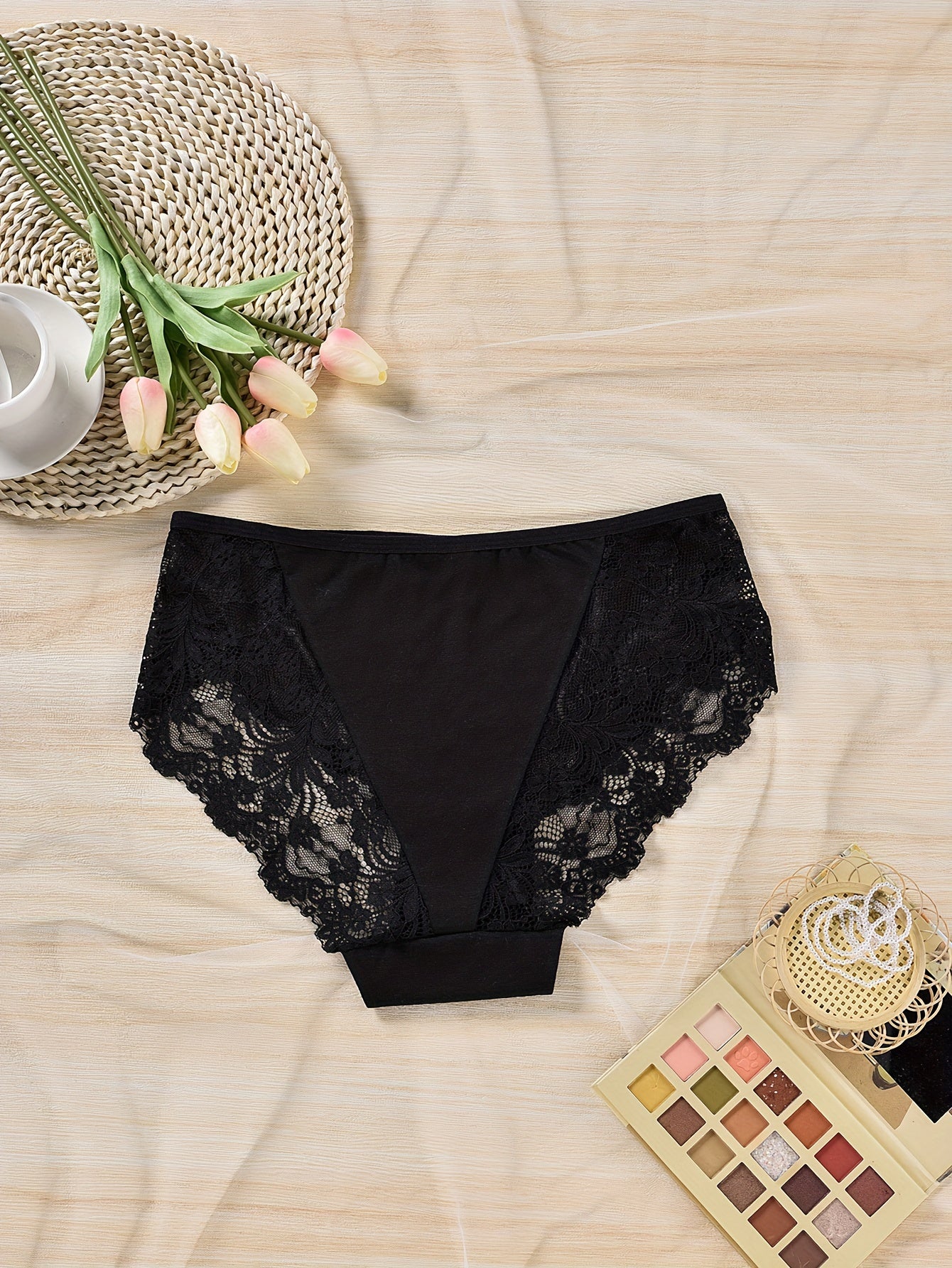 Women's Lace Full Brief Panty Soft Breathable Medium Stretch