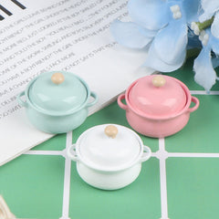 Mini Alloy Soup Pot Dollhouse Accessory for DIY Decoration Micro Landscape