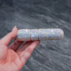 Sparkling Waterproof Keychain Pill Holder Diamond Emergency Medicine Bottle