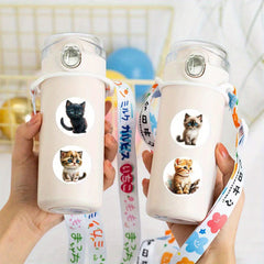 500 Cat Stickers Self Adhesive 1 Inch Assorted Patterns Phone Laptop