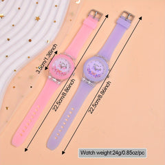 LED Butterfly Pattern Quartz Wristwatch Set for Girls