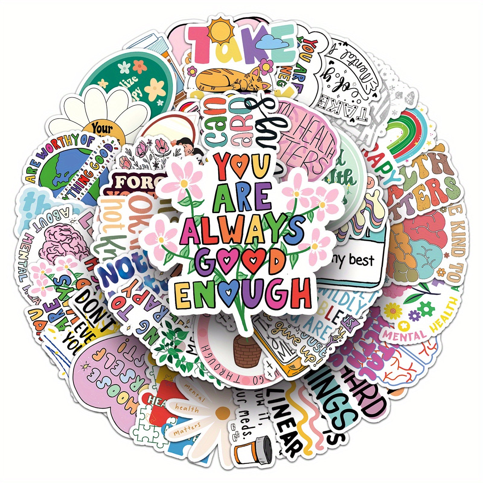 100pcs Motivational Quotes Stickers Waterproof Vinyl Decals for Laptops & More