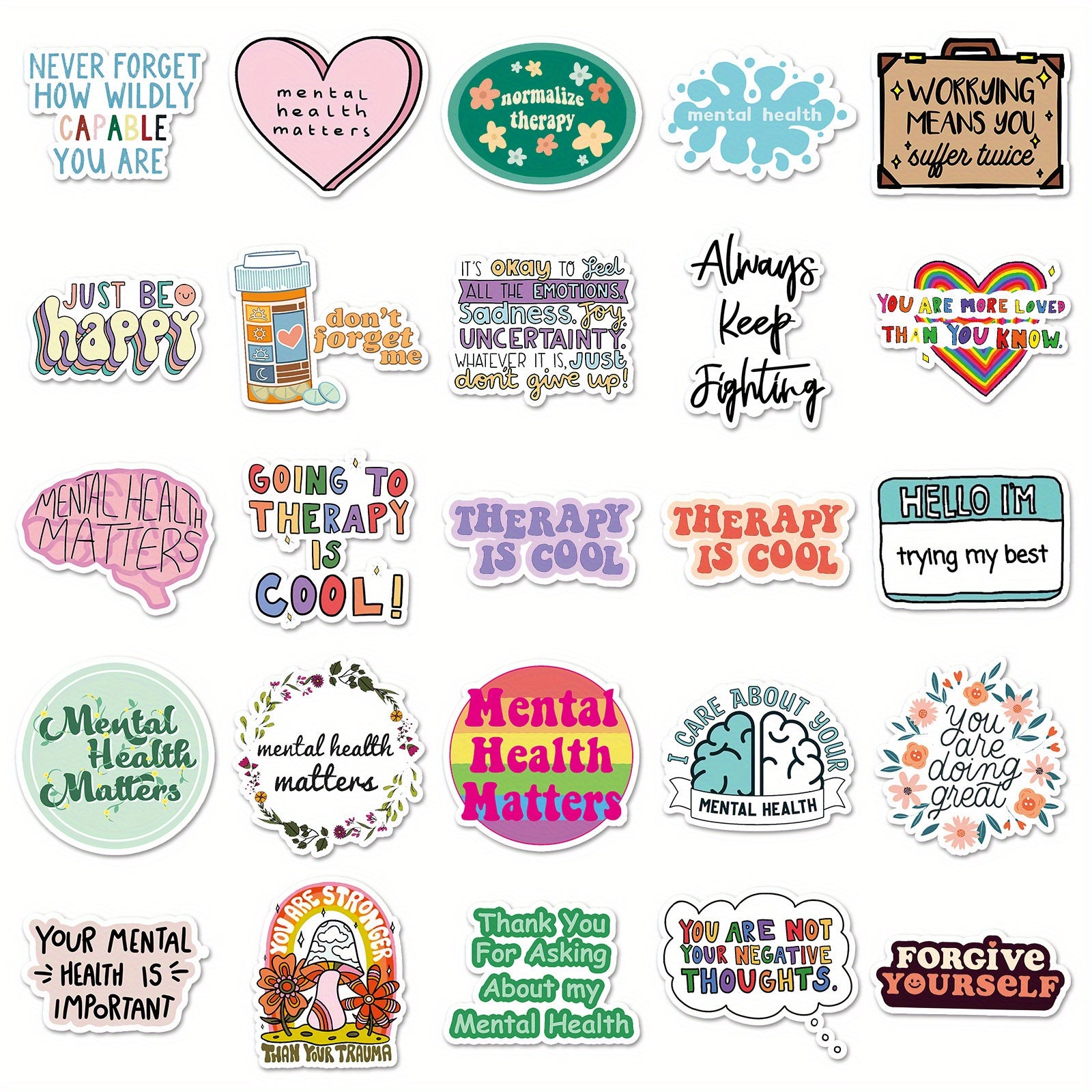100pcs Motivational Quotes Stickers Waterproof Vinyl Decals for Laptops & More