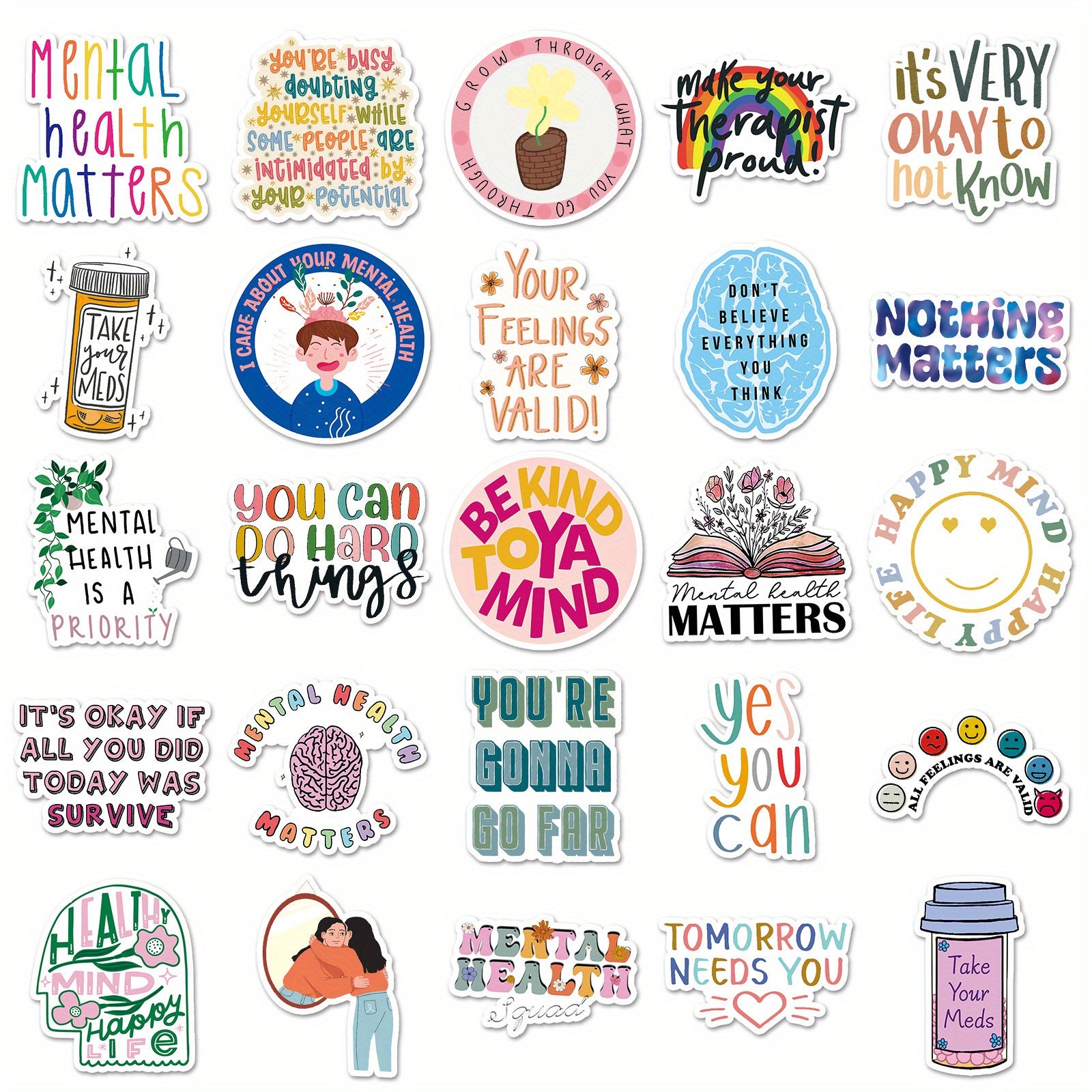 100pcs Motivational Quotes Stickers Waterproof Vinyl Decals for Laptops & More