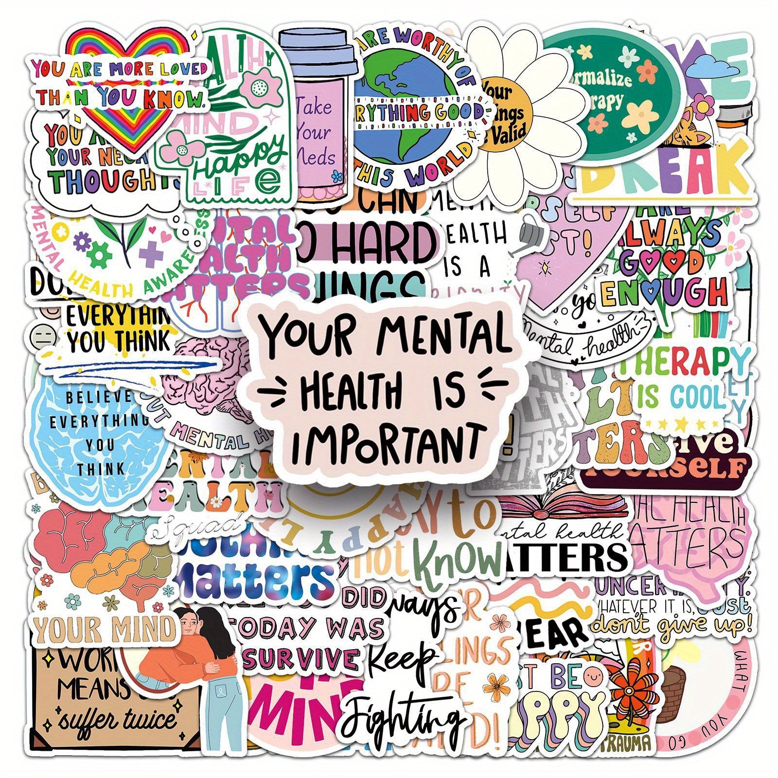 100pcs Motivational Quotes Stickers Waterproof Vinyl Decals for Laptops & More