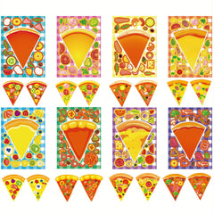 16 Pack Vinyl Cartoon Pizza Dessert DIY Stickers for Plastic Surfaces