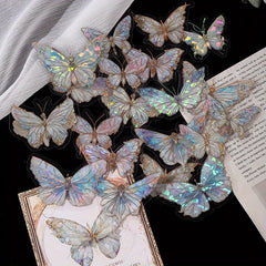 20 Pack Pink Crystal Butterfly Stickers Single Use 3D Wall Decor