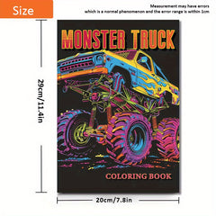 Monster Truck Coloring Book 22 Pages Ages 14+