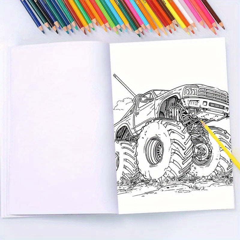 Monster Truck Coloring Book 22 Pages Ages 14+