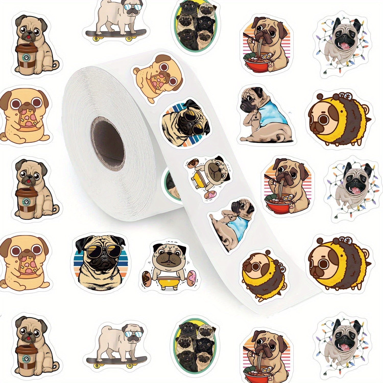 500pcs Pug Dog Funny Cartoon Stickers for Adults