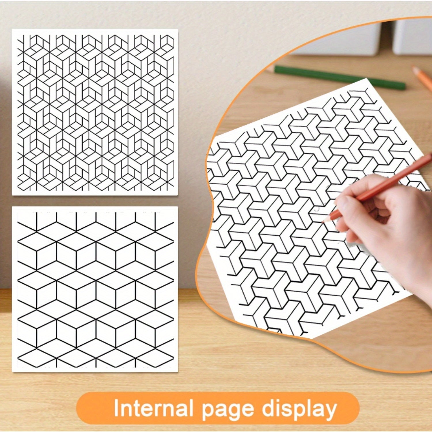 Geometric Shadows Coloring Book with Hidden Pigments