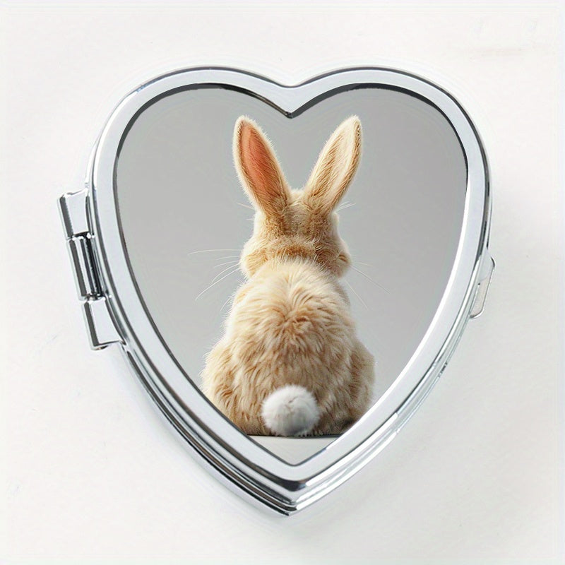 Heart Shaped Rabbit Pattern Compact Pill Case Mini Vitamins Storage Box