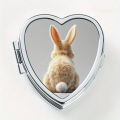 Heart Shaped Rabbit Pattern Compact Pill Case Mini Vitamins Storage Box