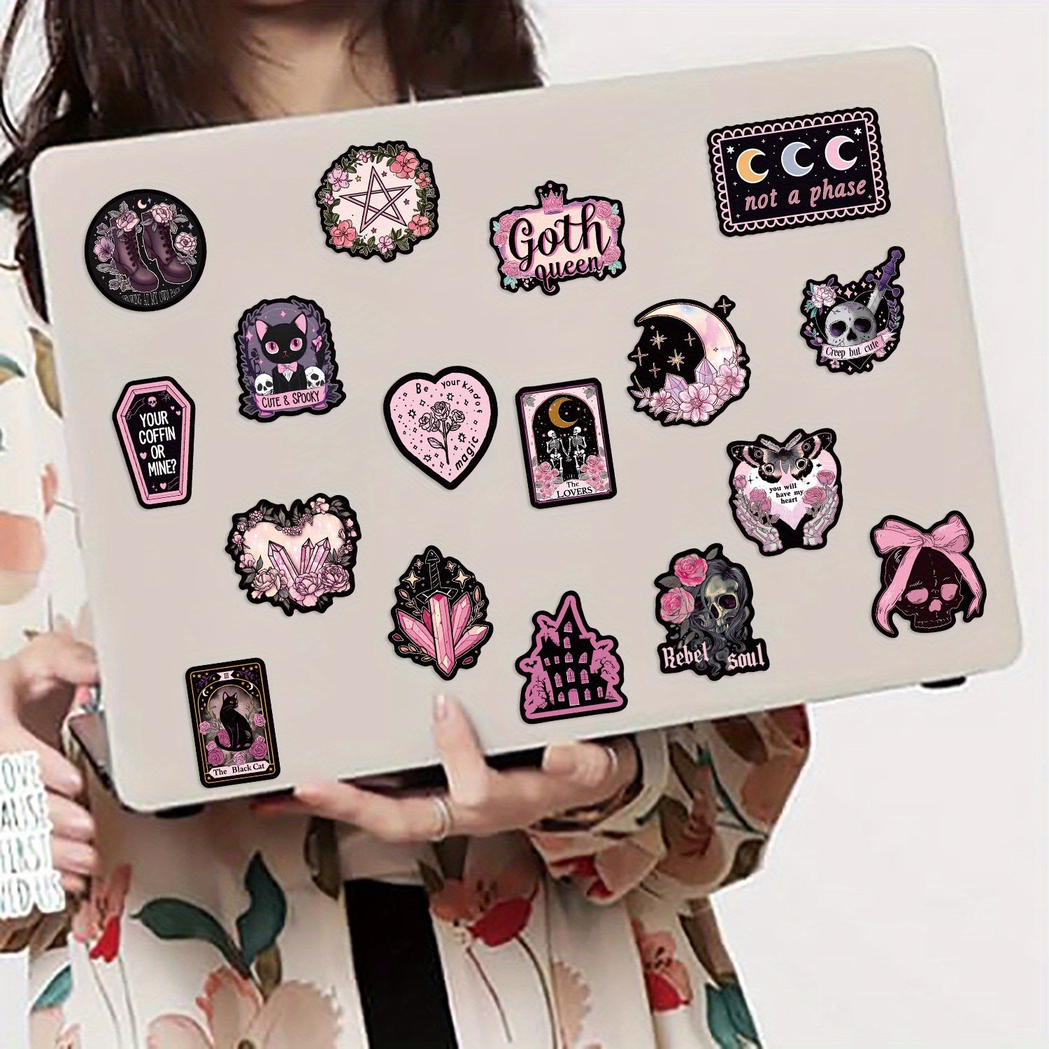 50pcs Gothic & Vinyl Sticker Pack Reusable Cartoon Decals DIY Projects Party Fav