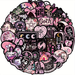 50pcs Gothic & Vinyl Sticker Pack Reusable Cartoon Decals DIY Projects Party Fav