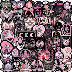50pcs Gothic & Vinyl Sticker Pack Reusable Cartoon Decals DIY Projects Party Fav