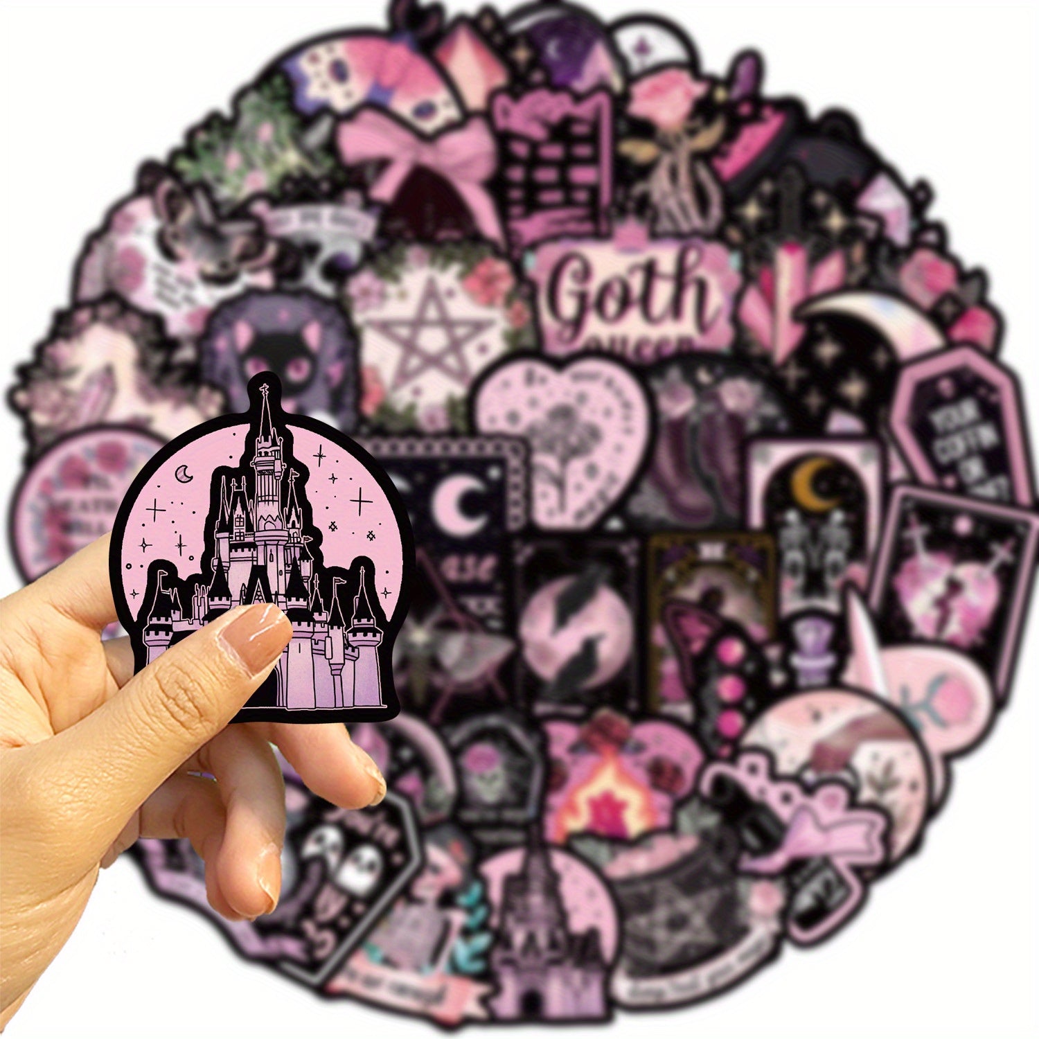50pcs Gothic & Vinyl Sticker Pack Reusable Cartoon Decals DIY Projects Party Fav