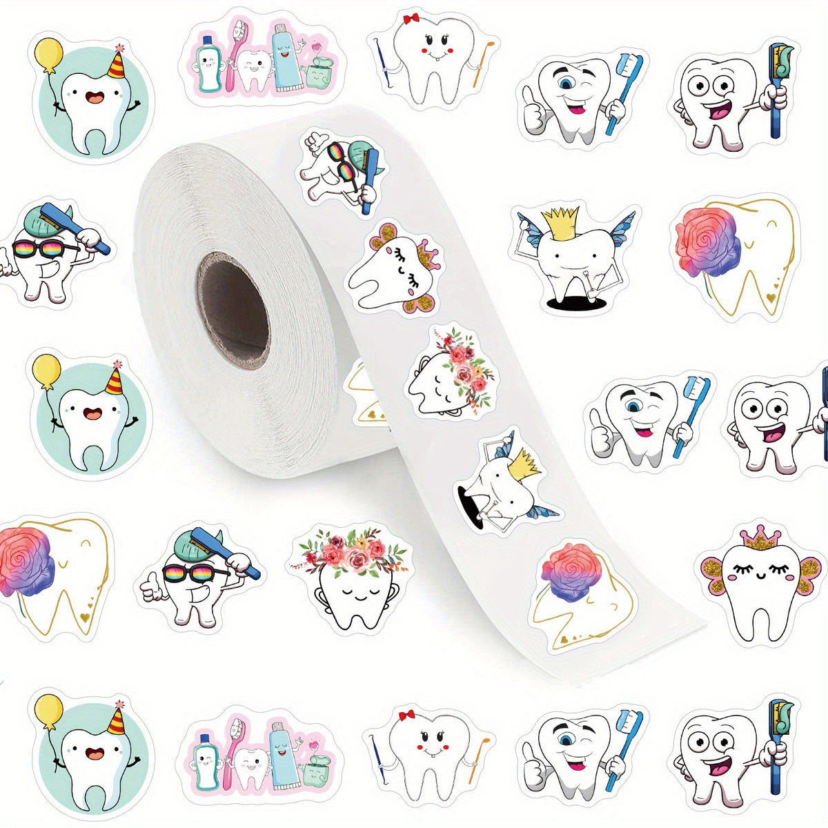 500pcs Teeth Tooth Rewards Funny Stickers Cartoon Decals for Adults