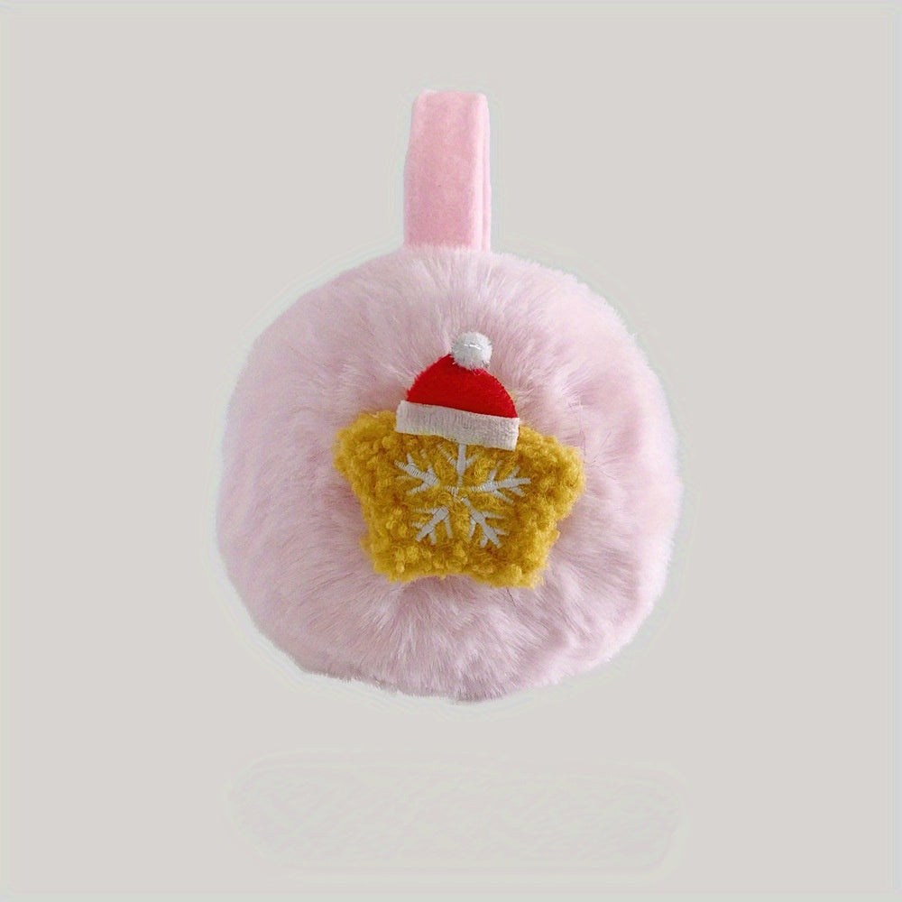 Christmas Plush Earmuffs for Women - Foldable & Warm Winter Accessory