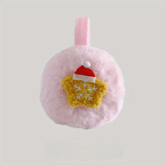 Christmas Plush Earmuffs for Women - Foldable & Warm Winter Accessory