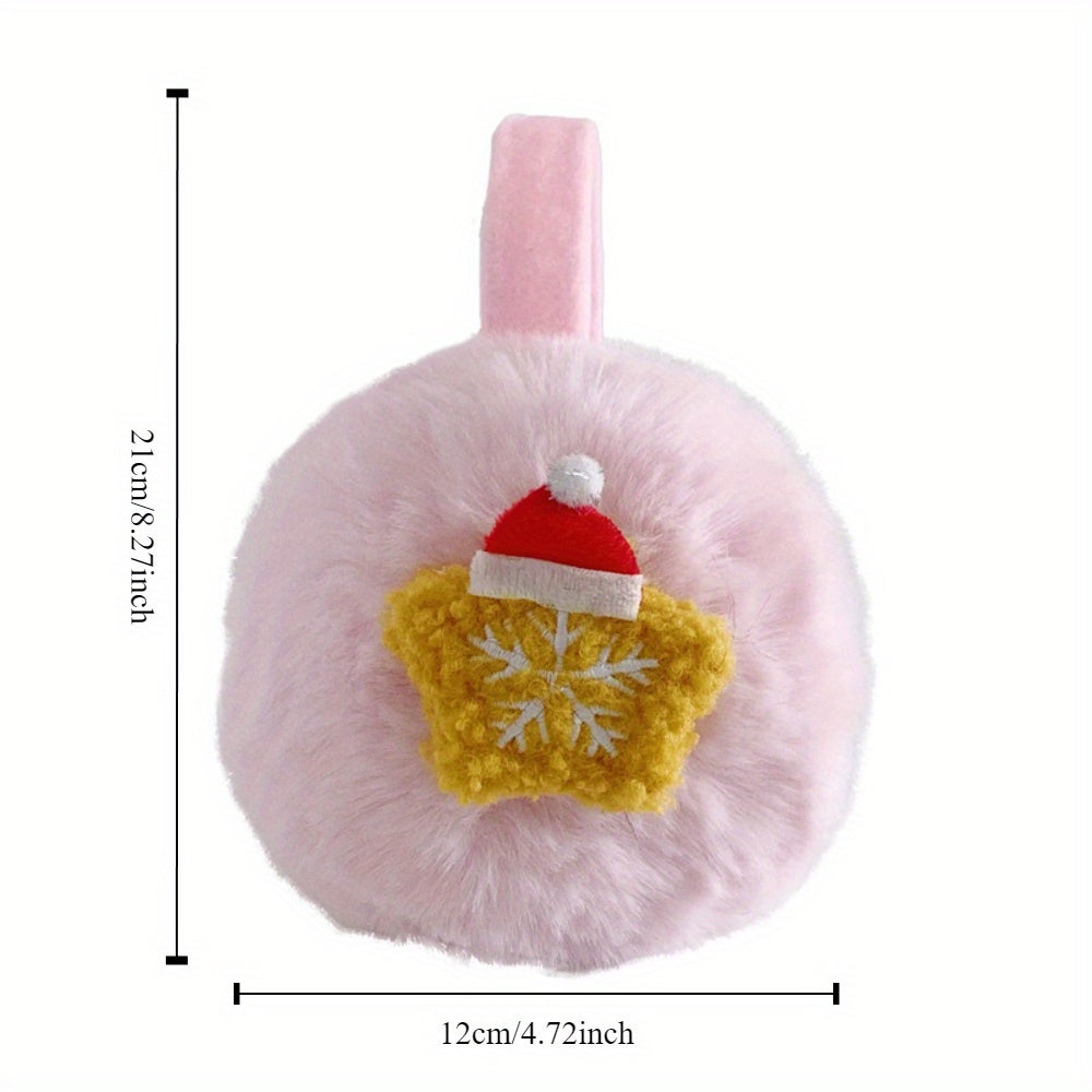 Christmas Plush Earmuffs for Women - Foldable & Warm Winter Accessory