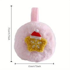Christmas Plush Earmuffs for Women - Foldable & Warm Winter Accessory