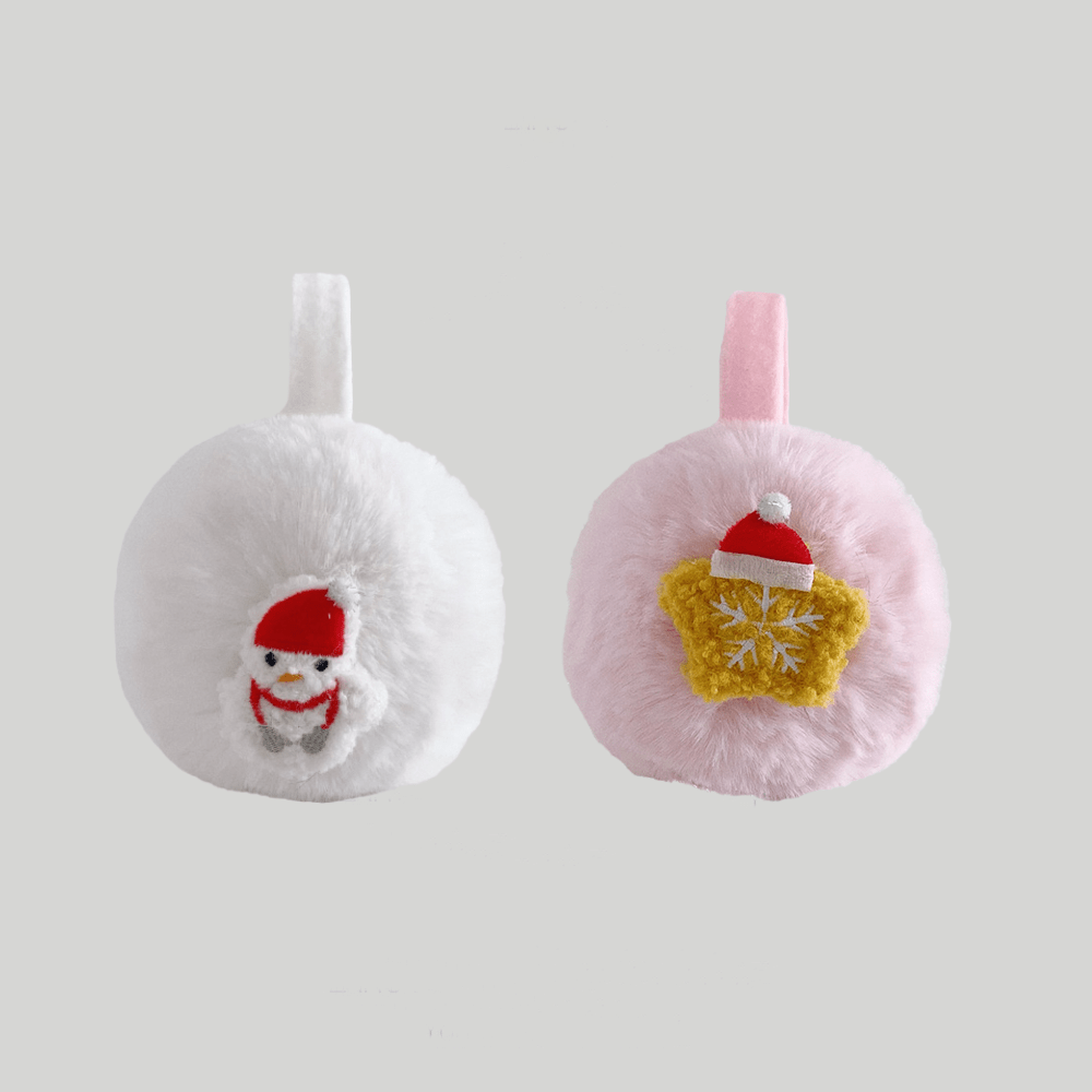 Christmas Plush Earmuffs for Women - Foldable & Warm Winter Accessory