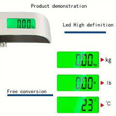 Digital Luggage Scale 110Lb 50Kg Backlit LCD Thermometer Sensor