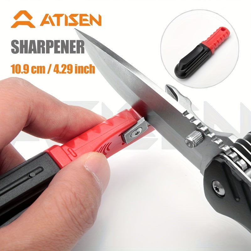 Compact Durable Sharpener w/ Clip for Outdoor Activities