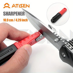 Compact Durable Sharpener w/ Clip for Outdoor Activities