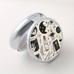 Vintage Patterned Round Pill Box with 3 Compartments