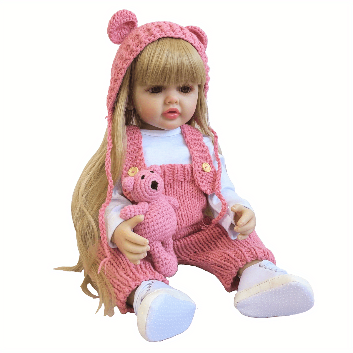 22" Lifelike Princess Bebe Reborn Doll with Pink Hoodie & Accessories