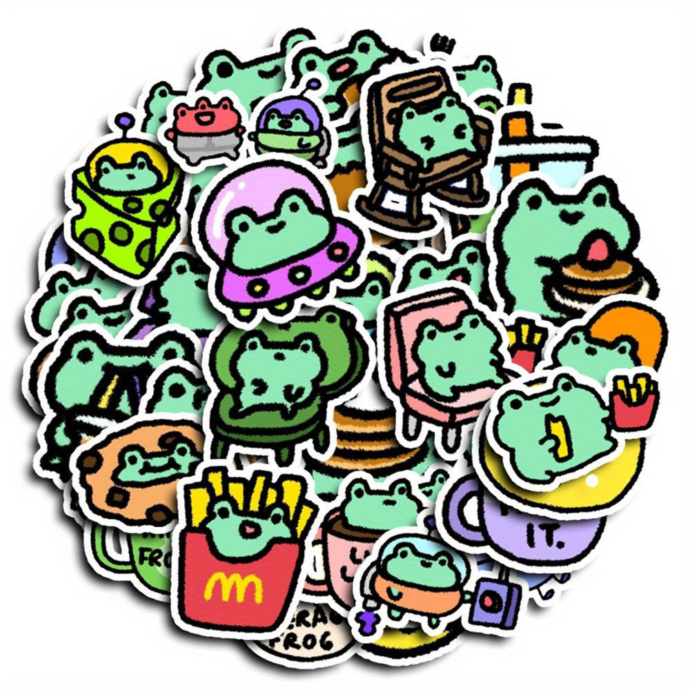 40 Pcs Reusable Paper Frog Stickers Set for Scrapbooking Arts & Crafts
