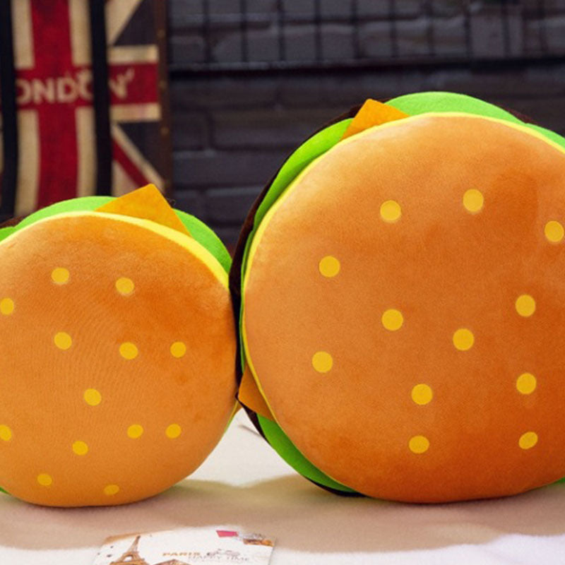 Hamburger Plush Toy Soft Polyester Mixed Yellow Colors Perfect for Winter
