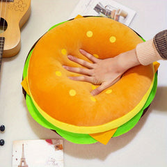 Hamburger Plush Toy Soft Polyester Mixed Yellow Colors Perfect for Winter
