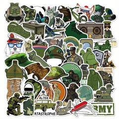 50 PCS Military Camouflage Stickers Waterproof & Reusable for Surfaces