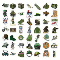 50 PCS Military Camouflage Stickers Waterproof & Reusable for Surfaces