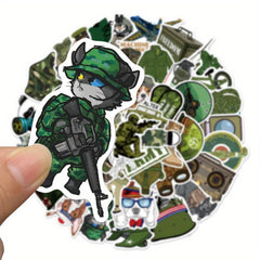 50 PCS Military Camouflage Stickers Waterproof & Reusable for Surfaces
