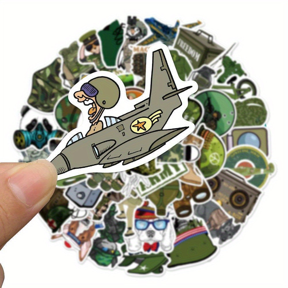 50 PCS Military Camouflage Stickers Waterproof & Reusable for Surfaces