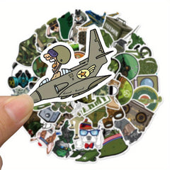 50 PCS Military Camouflage Stickers Waterproof & Reusable for Surfaces