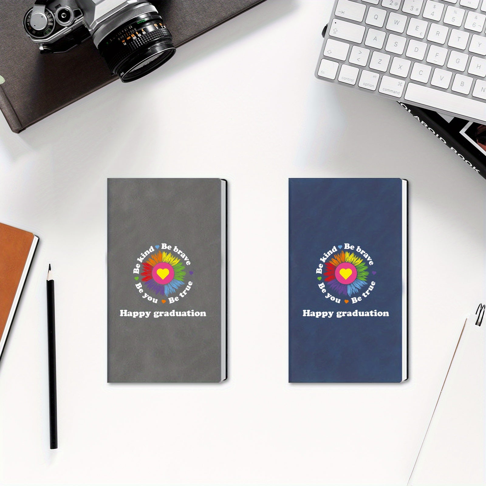 Custom Engraved Journal Notebook Personalized Text with Sunflower Heart