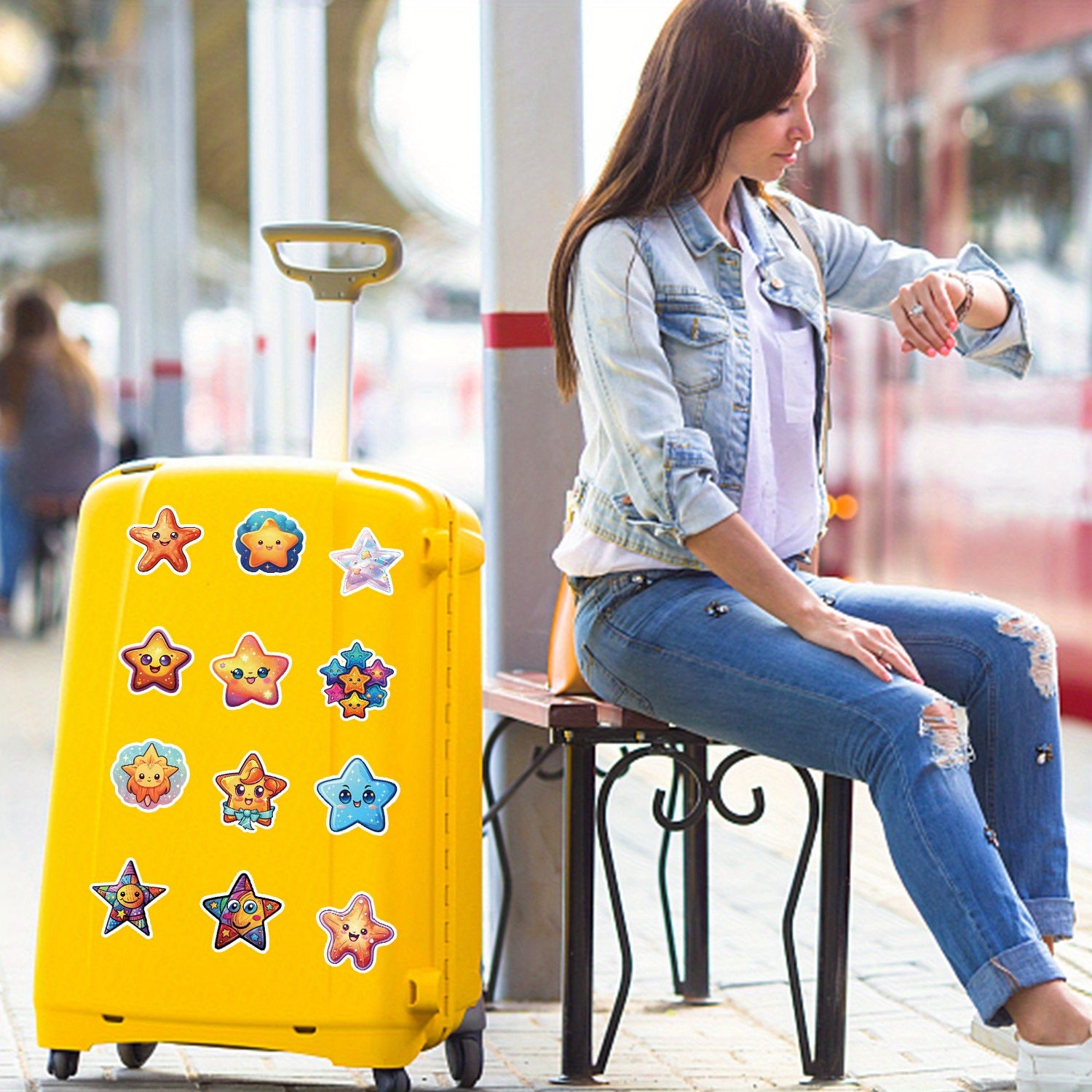 50 Cute Stars Vinyl Stickers Waterproof DIY Phone Cases Laptops