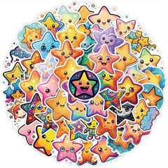 50 Cute Stars Vinyl Stickers Waterproof DIY Phone Cases Laptops
