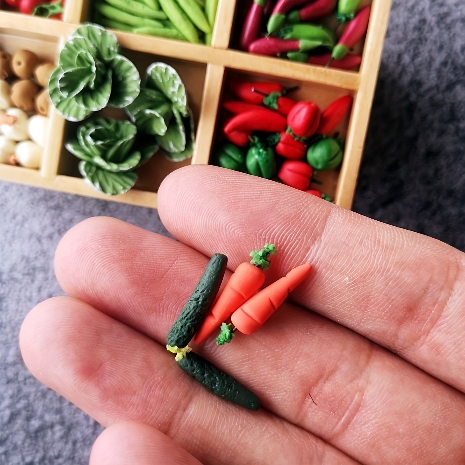 10pcs Clay Veggies & Fruits for 1:12 Dollhouse DIY Scenes